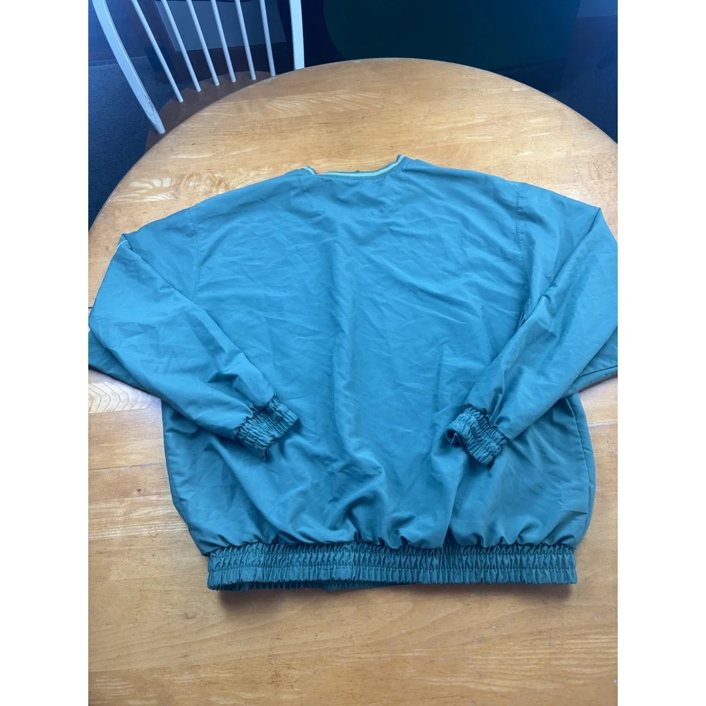 Nike Golf V-Neck Windbreaker Pullover Teal Green Mens XL Zip Pockets Swoosh